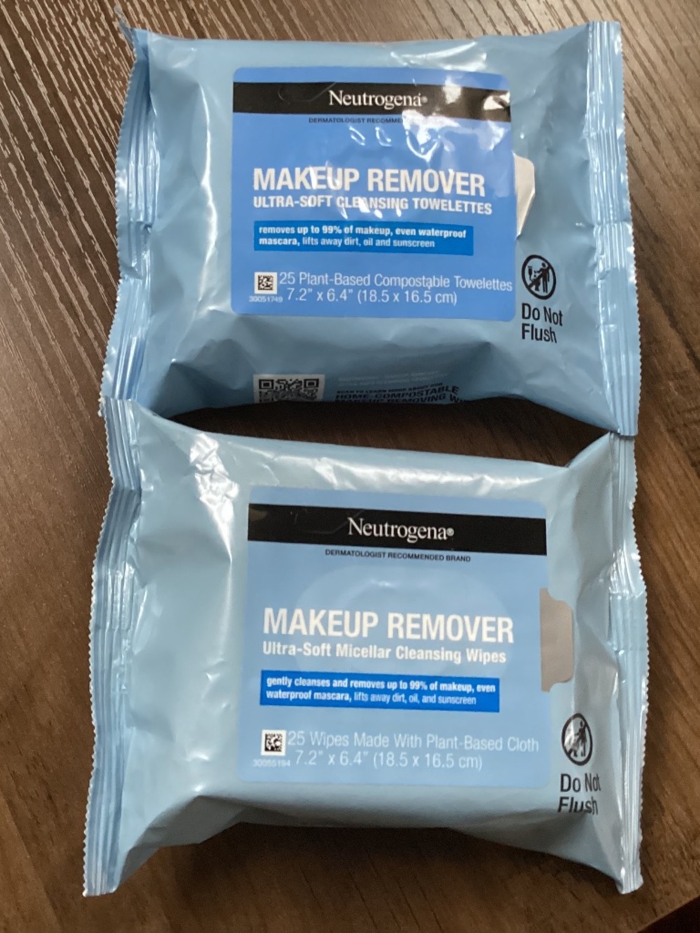 Neutrogena makeup remover wipes 2 packs  25 plant-based cloths each NEW